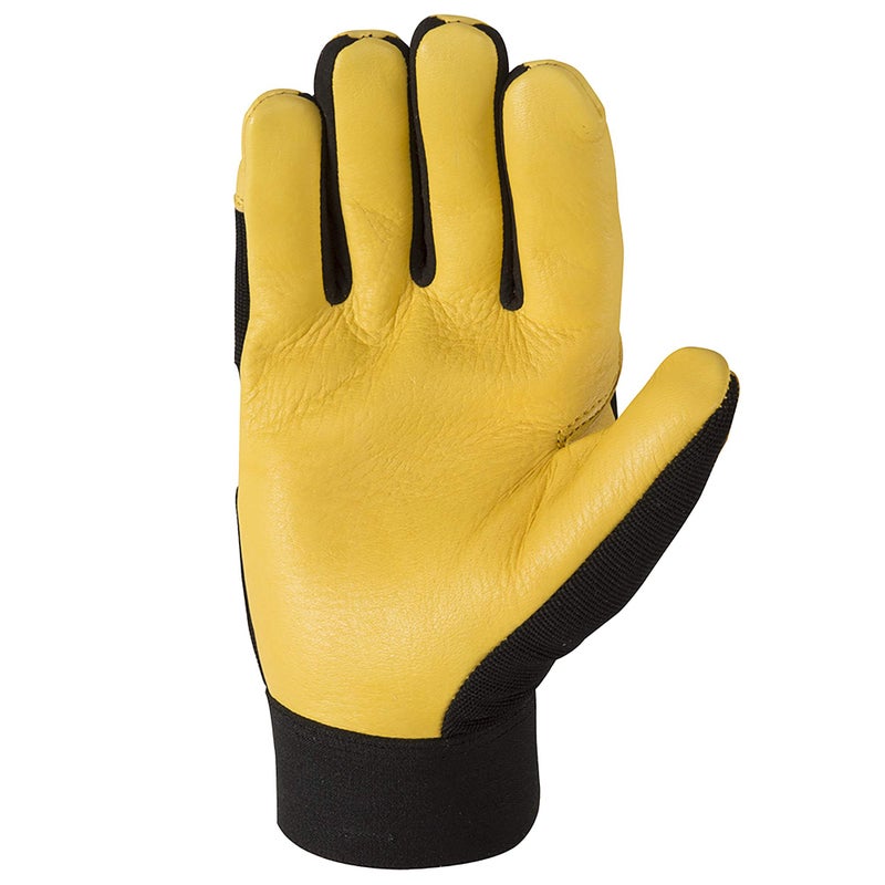 Wells Lamont Men's Deerskin Leather Palm Hybrid Work Gloves, Large (3210L) - Image 2